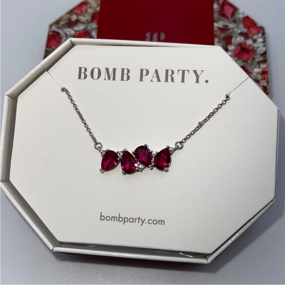 NEW Bomb Party Dazzle Me Ruby Necklace